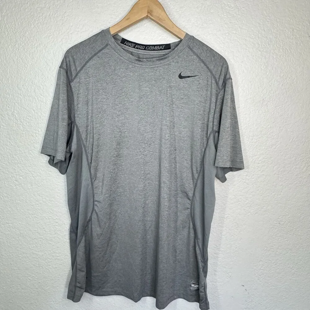 Nike Pro Combat Compression T-Shirt Short Sleeve Dri Fit Active Athletic Men XL